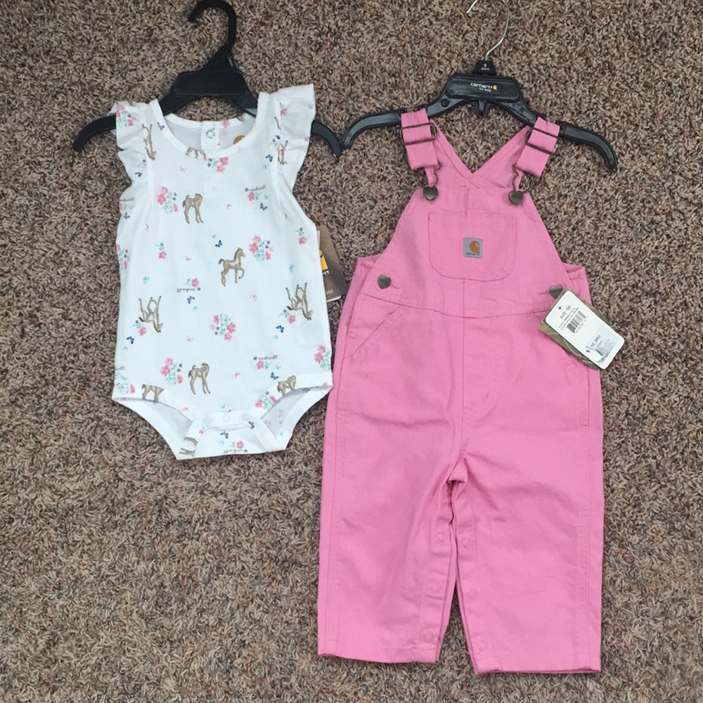 Carhartt Baby girl overalls and onesie